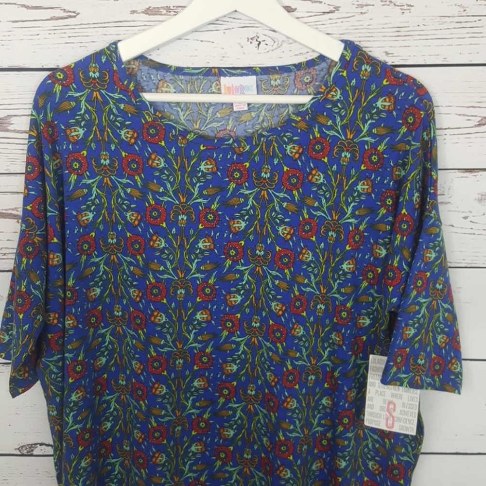 Lularoe Irma floral blue  shirt